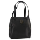 CELINE Hand Bag Leather Black Gold Auth 104068-1