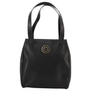 CELINE Hand Bag Leather Black Gold Auth 104068-13