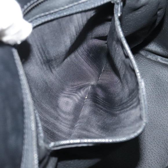 CELINE Hand Bag Leather Black Gold Auth 104068