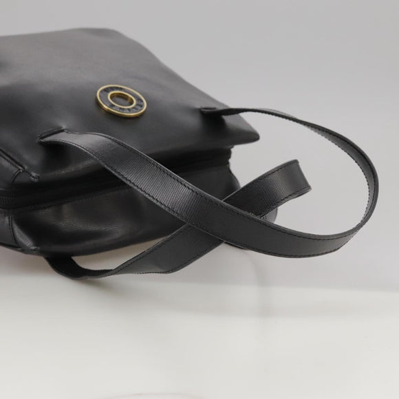 CELINE Hand Bag Leather Black Gold Auth 104068