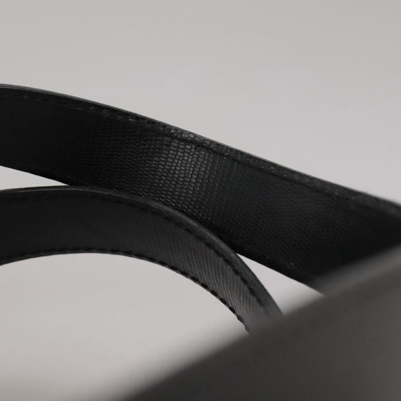 CELINE Hand Bag Leather Black Gold Auth 104068