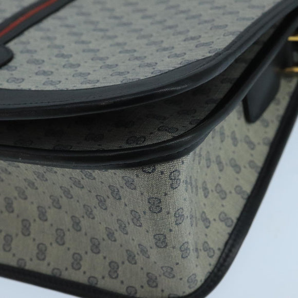 GUCCI Micro GG Supreme Shoulder Bag PVC Navy Gold 001 113 0551 Auth 104070