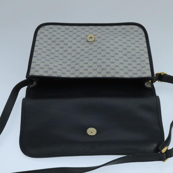 GUCCI Micro GG Supreme Shoulder Bag PVC Navy Gold 001 113 0551 Auth 104070