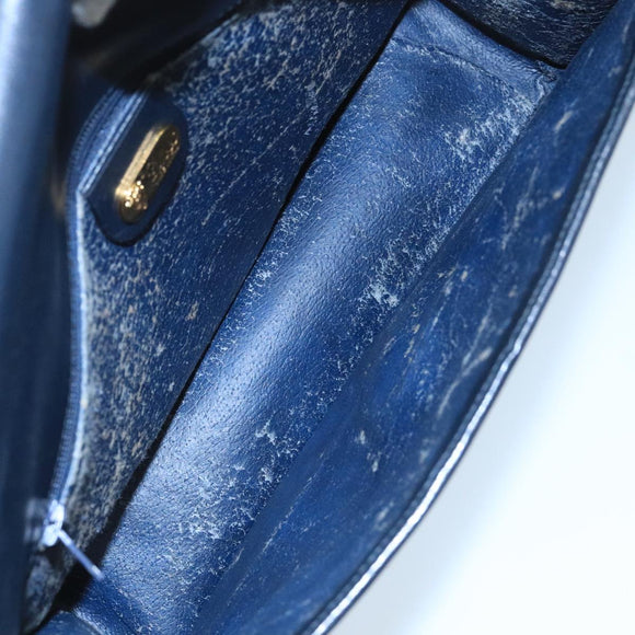 GUCCI Micro GG Supreme Shoulder Bag PVC Navy Gold 001 113 0551 Auth 104070