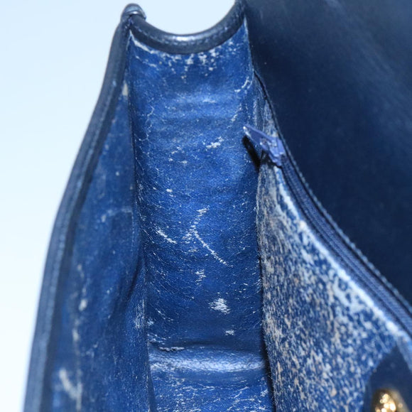 GUCCI Micro GG Supreme Shoulder Bag PVC Navy Gold 001 113 0551 Auth 104070