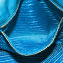 PRADA Tote Bag Nylon Turquoise Blue Gold Auth 104088-21
