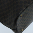 CELINE Macadam Canvas Hand Bag PVC Leather Black Gold Auth 104108-17