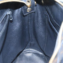 CELINE Macadam Canvas Hand Bag PVC Leather Black Gold Auth 104108-19