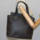 CELINE Macadam Canvas Hand Bag PVC Leather Black Gold Auth 104108-22
