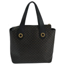 CELINE Macadam Canvas Hand Bag PVC Leather Black Gold Auth 104108-2