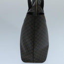 CELINE Macadam Canvas Hand Bag PVC Leather Black Gold Auth 104108-3