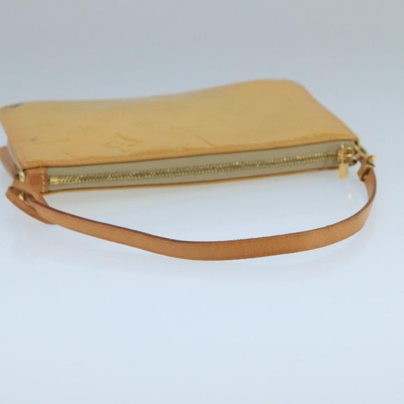LOUIS VUITTON Monogram Vernis Lexington Accessory Pouch Beige M91010 Auth 104125