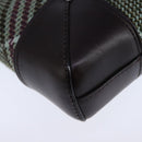 BURBERRY Nova Check Shoulder Bag Wool Green Brown Gold Auth 104129-16
