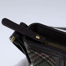 BURBERRY Nova Check Shoulder Bag Wool Green Brown Gold Auth 104129-10