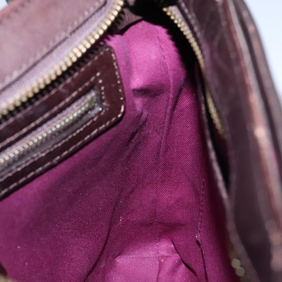 BURBERRY Nova Check Shoulder Bag Wool Green Brown Gold Auth 104129