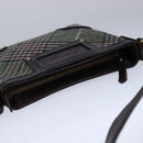 BURBERRY Nova Check Shoulder Bag Wool Green Brown Gold Auth 104129-6