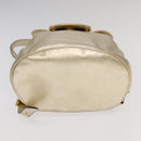 Salvatore Ferragamo Gancini Backpack Leather Gold Auth 104143-5