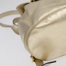 Salvatore Ferragamo Gancini Backpack Leather Gold Auth 104143-17