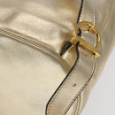 Salvatore Ferragamo Gancini Backpack Leather Gold Auth 104143-18