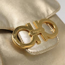 Salvatore Ferragamo Gancini Backpack Leather Gold Auth 104143-20