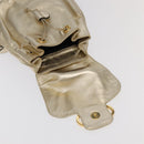 Salvatore Ferragamo Gancini Backpack Leather Gold Auth 104143-9