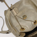 Salvatore Ferragamo Gancini Backpack Leather Gold Auth 104143-10