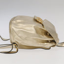 Salvatore Ferragamo Gancini Backpack Leather Gold Auth 104143-3