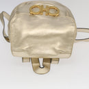Salvatore Ferragamo Gancini Backpack Leather Gold Auth 104143-6
