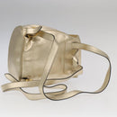 Salvatore Ferragamo Gancini Backpack Leather Gold Auth 104143-8