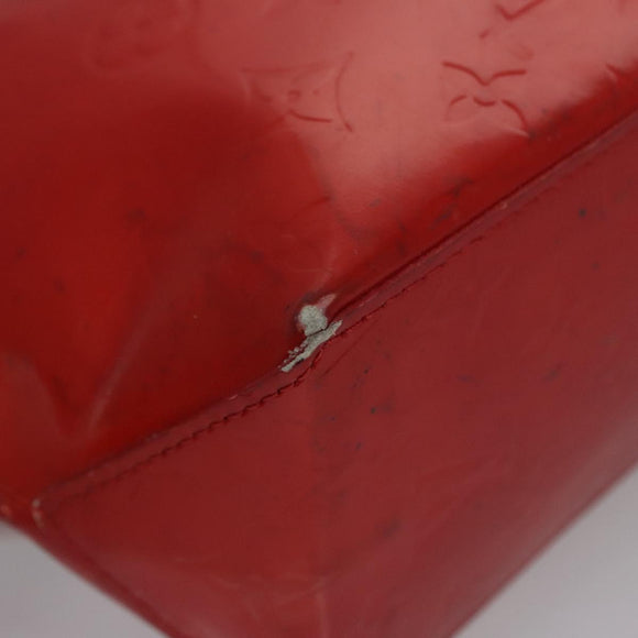 LOUIS VUITTON Monogram Vernis Reade PM Hand Bag Red Rouge M91088 LV Auth 104158
