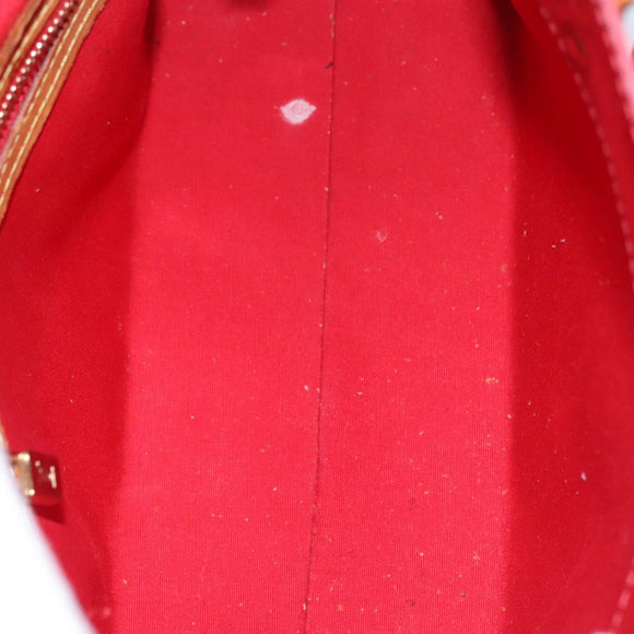 LOUIS VUITTON Monogram Vernis Reade PM Hand Bag Red Rouge M91088 LV Auth 104158