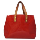 LOUIS VUITTON Monogram Vernis Reade PM Hand Bag Red Rouge M91088 LV Auth 104158-2