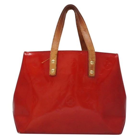 LOUIS VUITTON Monogram Vernis Reade PM Hand Bag Red Rouge M91088 LV Auth 104158