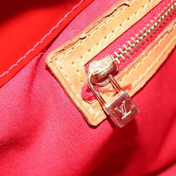 LOUIS VUITTON Monogram Vernis Reade PM Hand Bag Red Rouge M91088 LV Auth 104158