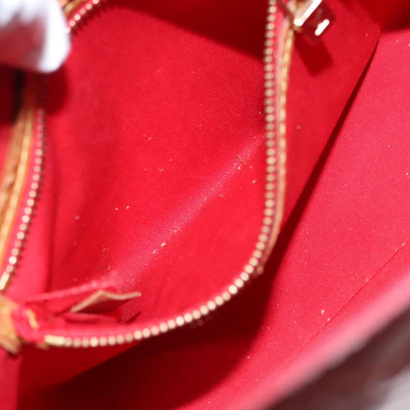 LOUIS VUITTON Monogram Vernis Reade PM Hand Bag Red Rouge M91088 LV Auth 104158