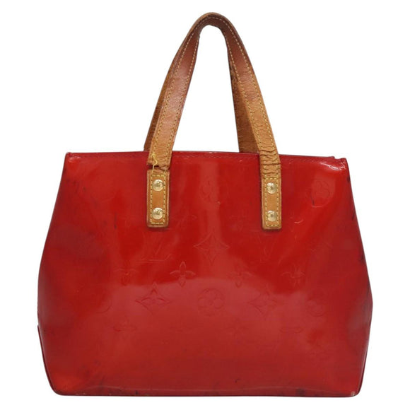 LOUIS VUITTON Monogram Vernis Reade PM Hand Bag Red Rouge M91088 LV Auth 104158