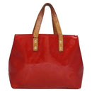 LOUIS VUITTON Monogram Vernis Reade PM Hand Bag Red Rouge M91088 LV Auth 104158-3
