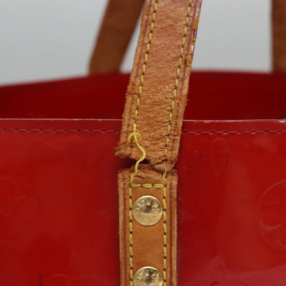LOUIS VUITTON Monogram Vernis Reade PM Hand Bag Red Rouge M91088 LV Auth 104158