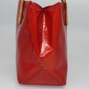 LOUIS VUITTON Monogram Vernis Reade PM Hand Bag Red Rouge M91088 LV Auth 104158-6