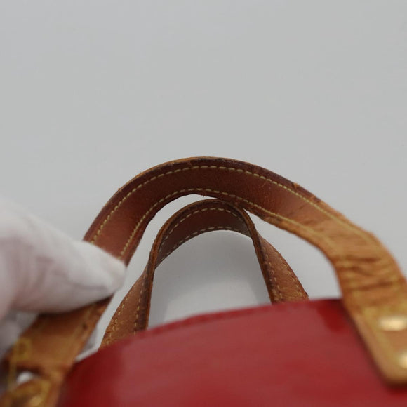 LOUIS VUITTON Monogram Vernis Reade PM Hand Bag Red Rouge M91088 LV Auth 104158