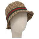 GUCCI GG Canvas Bucket Hat Web Sherry Line L Beige Green Red Auth 104161-1
