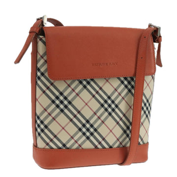 BURBERRY Nova Check Shoulder Bag Canvas Beige Auth 104180