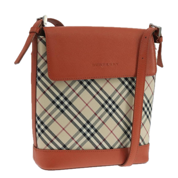 BURBERRY Nova Check Shoulder Bag Canvas Beige Auth 104180