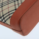 BURBERRY Nova Check Shoulder Bag Canvas Beige Auth 104180-16