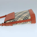 BURBERRY Nova Check Shoulder Bag Canvas Beige Auth 104180-4