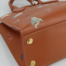 LOUIS VUITTON Catgram City Steamer MM Bag Leather 2way Brown M52969 Auth 104191S-15