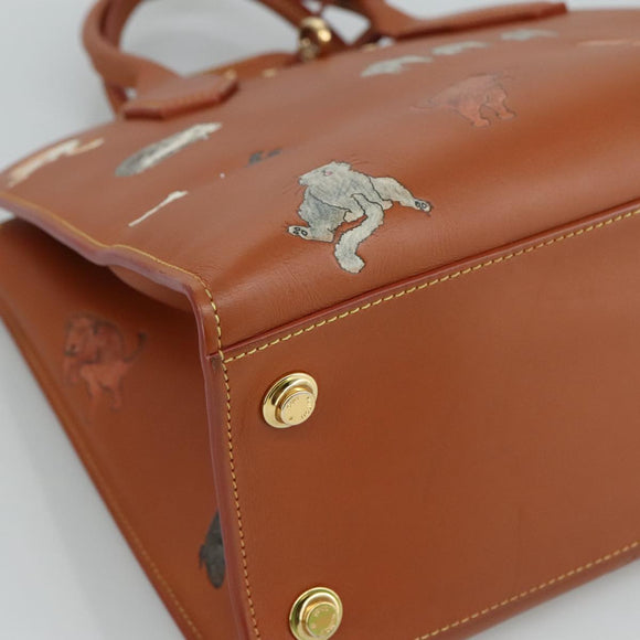 LOUIS VUITTON Catgram City Steamer MM Bag Leather 2way Brown M52969 Auth 104191SM