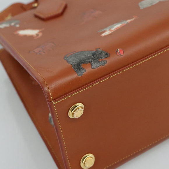 LOUIS VUITTON Catgram City Steamer MM Bag Leather 2way Brown M52969 Auth 104191SM