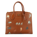 LOUIS VUITTON Catgram City Steamer MM Bag Leather 2way Brown M52969 Auth 104191S-13