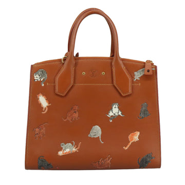 LOUIS VUITTON Catgram City Steamer MM Bag Leather 2way Brown M52969 Auth 104191S - 0